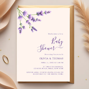 Convite Boho Wildflower Lavanda Bliss Chá de fraldas