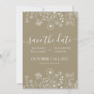 Convite Boho Wildflower Modern Watercolor Casamento