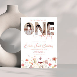 Convite Boho Wildflower não é UM primeiro aniversario mara