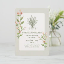 Boho Wildflower Watercolor Botanical Sage Wedding 