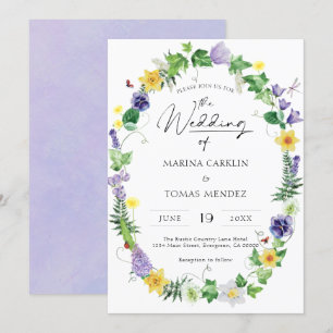 Convite Boho Wildflower Wedding
