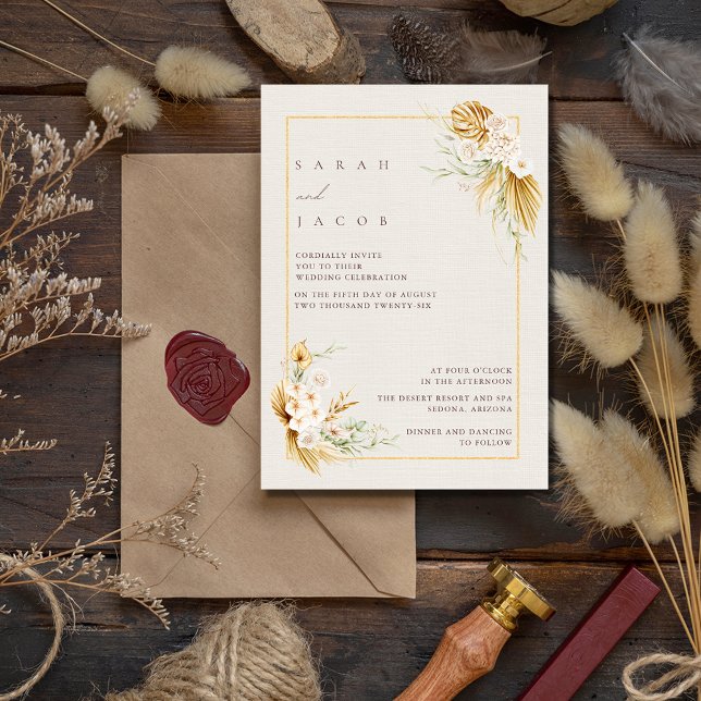 Convite Boho Wildflower Wedding (Criador carregado)