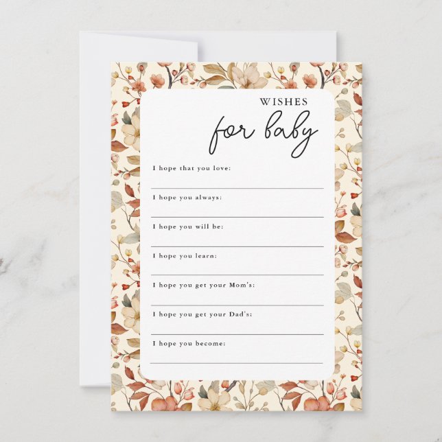 Convite Boho Wildflower Wish for Baby (Frente)