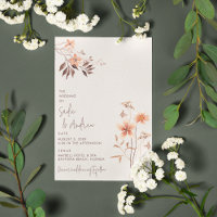 Boho Wildlfower Rustic Outdoor Invitation
