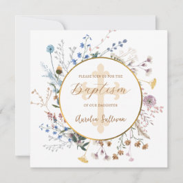 Convite Boho wilflower Circle Baptism