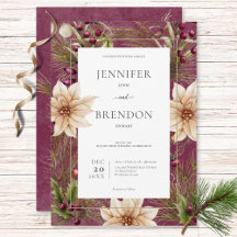 Boho Winter Greenery Boughs Burgundy