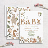 Boho Woodland Animal Brown Oh Chá de fraldas