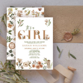 Convite Boho Woodland Animal É um Chá de fraldas