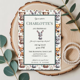Convite Boho Woodland Baby Birthday