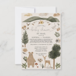 Convite Boho Woodland Baby Shower By Mail Invitation Card