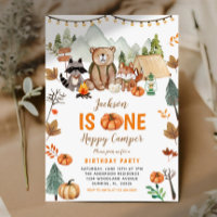 Boho Woodland Bonfire Pumpkin Primeiro Aniversário