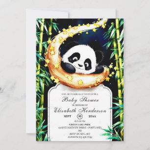 Convite Boho Woodland Colorful Panda Chá de fraldas
