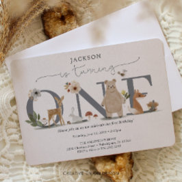 Convite Boho Woodland Primeiro Aniversário