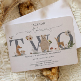 Convite Boho Woodland segundo aniversário Convide Segundo 