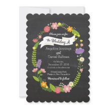 Boho Woodland Wreath no Casamento Chalkboard