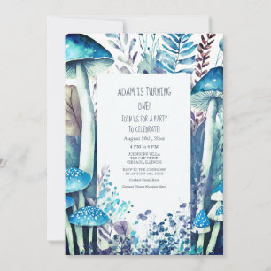 Convite Boho Woods, Salas Azuis da Primeira Festa de anive