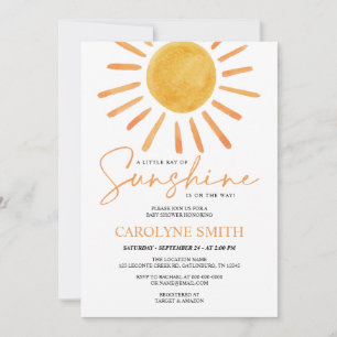 Convite Boho Yellow Sunshine Watercolor Chá de fraldas