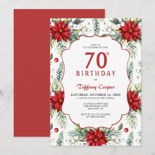 Convite Boinsettia Botânica de inverno - Aniversário do 70