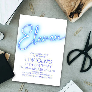 Convite Bois 11 Neon Piscina Birthday