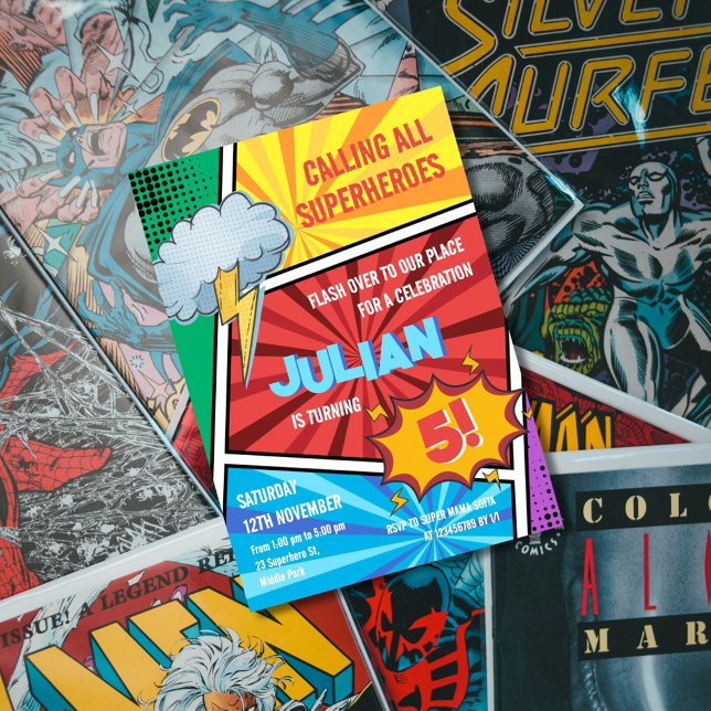 Convite Bois Super Herói Transformando 5 (Criador carregado)