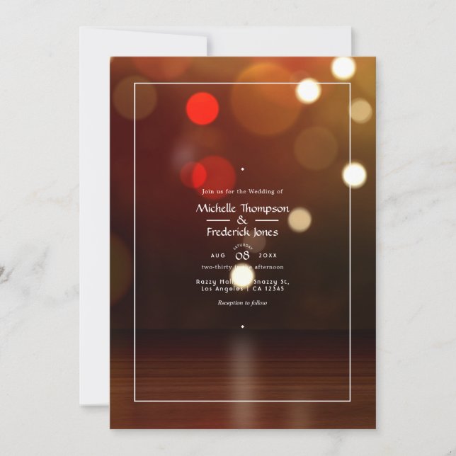 Convite Bokeh Beach Weding Invitation (Frente)
