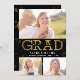 Convite Bokeh Collage EDITABLE COLOR Graduação