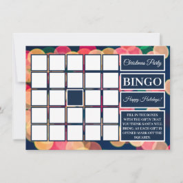 Convite Bokeh Tree Lights, Bingo da Festa de Natal