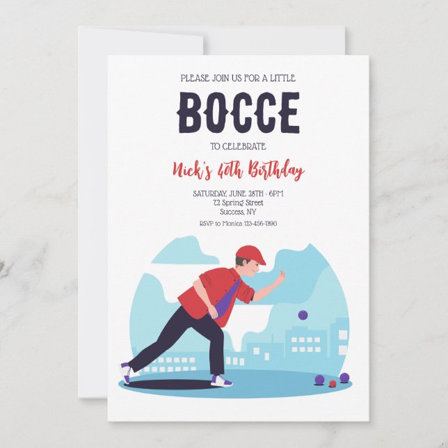 Convite Bola de Bocce 2  (Frente)