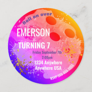 Convite BOLA DE BOLICHE, boliche, boliche de aniversário N