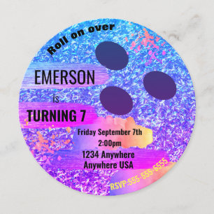 Convite Bola de boliche brilhante, boliche, festa de anive