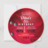 Bola de boliche VERMELHA Brilhante Festa de aniver