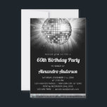 Convite Bola de Disco da Silver 60ª Festa de aniversário 7<br><div class="desc">Prepare-se para deslumbrar e mergulhar a noite fora com o nosso Convite à Bola Disco da Festa de aniversário 70 da Prata. Este convite é o epítome da elegância e nostalgia, perfeito para celebrar um aniversário de 60 anos com um toque de fôlego dos anos 70. A design prata cintilante...</div>