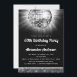 Convite Bola de Disco da Silver 60ª Festa de aniversário 7<br><div class="desc">Prepare-se para deslumbrar e mergulhar a noite fora com o nosso Convite à Bola Disco da Festa de aniversário 70 da Prata. Este convite é o epítome da elegância e nostalgia, perfeito para celebrar um aniversário de 60 anos com um toque de fôlego dos anos 70. A design prata cintilante...</div>