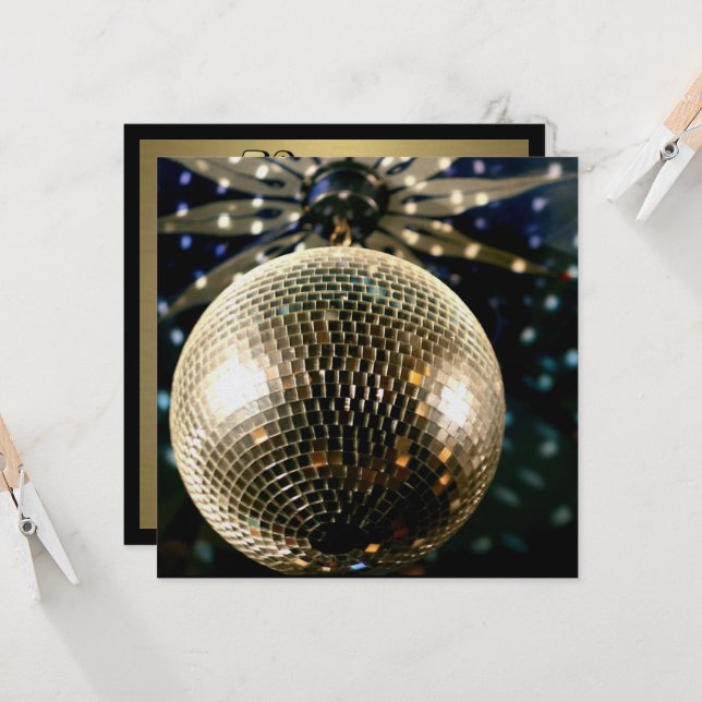 Convite Bola de Disco Espelhada 3 (Frente/Verso In Situ)