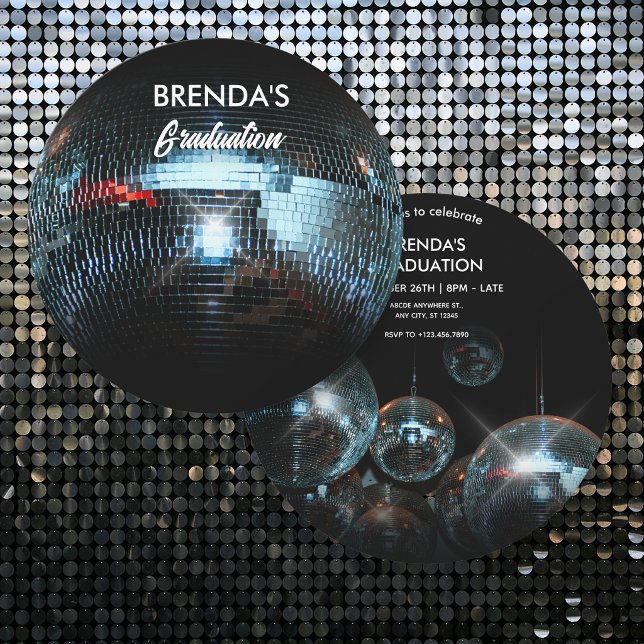 Convite Bola de discoteca de formatura (Criador carregado)