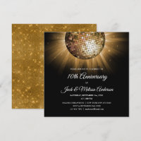 Bola de Discoteca Dourada para Festa de 10º Aniver