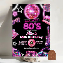 Bola de Discoteca Neon Aniversário de Volta aos An