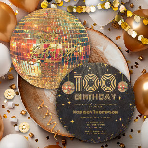 Convite Bola de Discoteca Ouro Preto Aniversário de 100 an