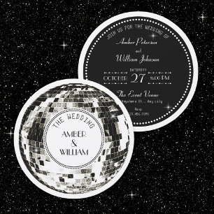 Convite Bola de discoteca retrô Casamento