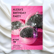 Bola de discoteca rosa Festa de Aniversário