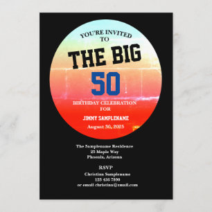 Convite Bola de Festas de aniversário masculina qualquer g