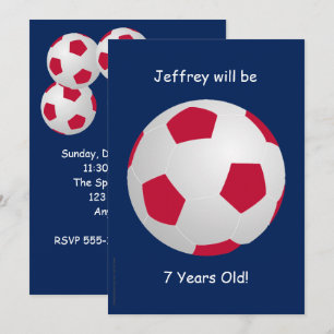 Convite Bola de futebol 7 Festa de aniversário