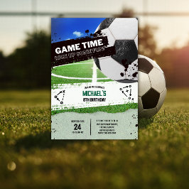 Convite Bola de Futebol Moderno Meninos de Bola de Futebol