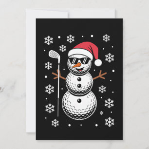 Convite Bola de Golfe de Natal Boneco de Neve Óculos de So