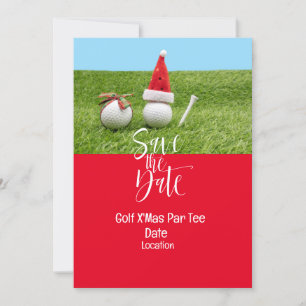 Convite Bola de golfe e Santa Hat para o Golfe de Natal