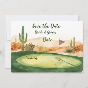 Convite Bola de golfe e tee com amor salvar a data