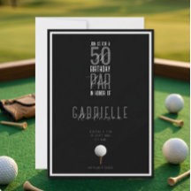 Bola de Golfe Preta Branca Elegante Par-Tee Aniver