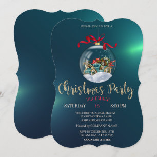 Convite Bola de Natal, Carro Retrô, Empresa Verde de Natal