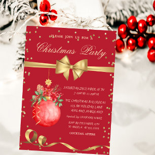 Convite Bola de Natal em Aquarela Festa de Natal