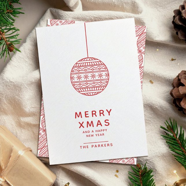 Convite Bola de Natal Vermelha Feliz Natal (Criador carregado)